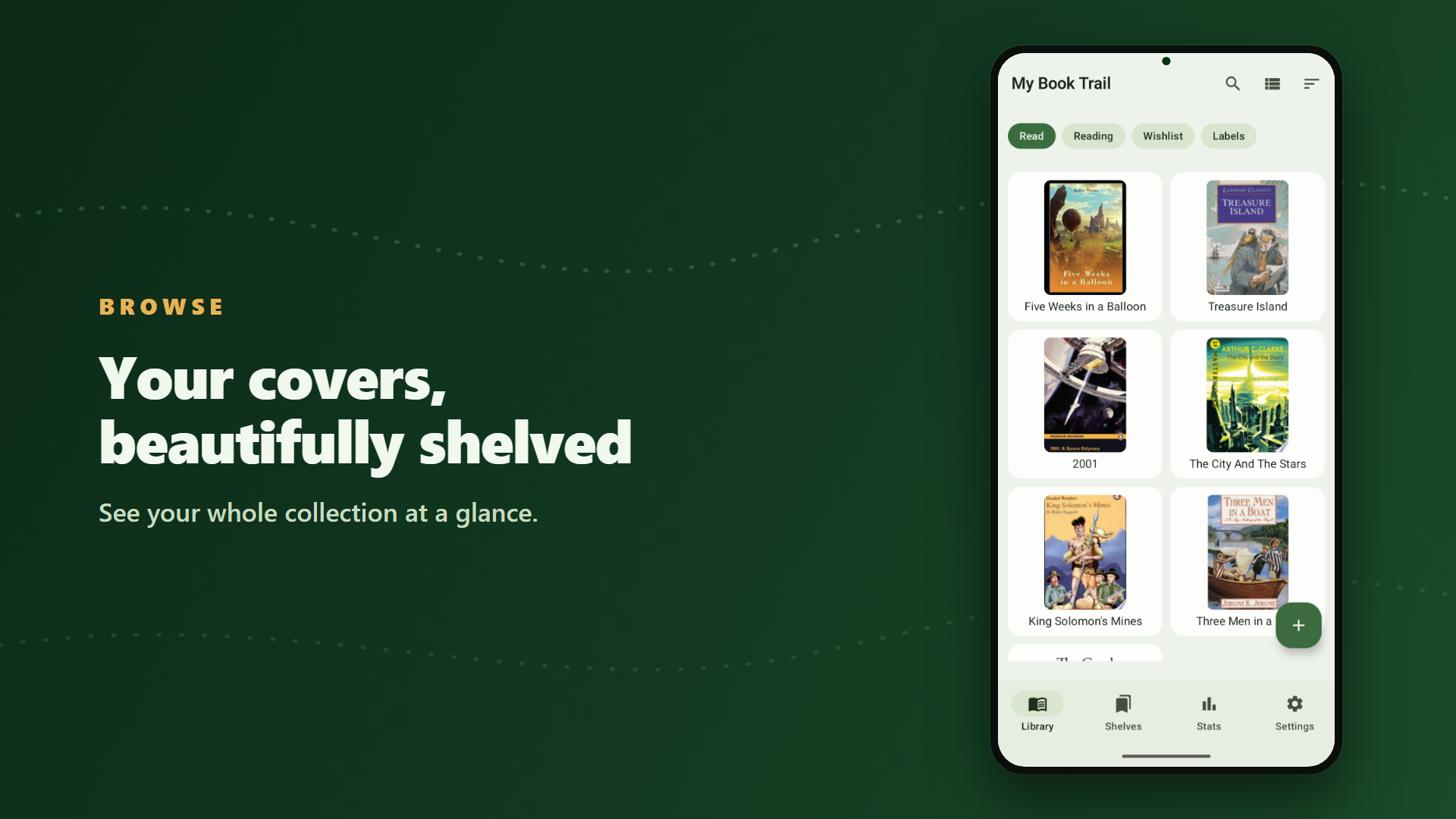 Browse your book covers in a grid